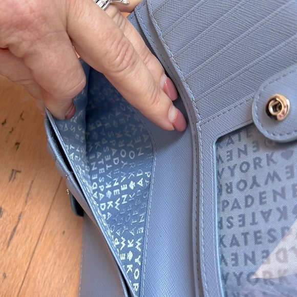 Kate Spade Laurel Way Stacy Saffiano leather Wallet Light Blue - Picture 6 of 10